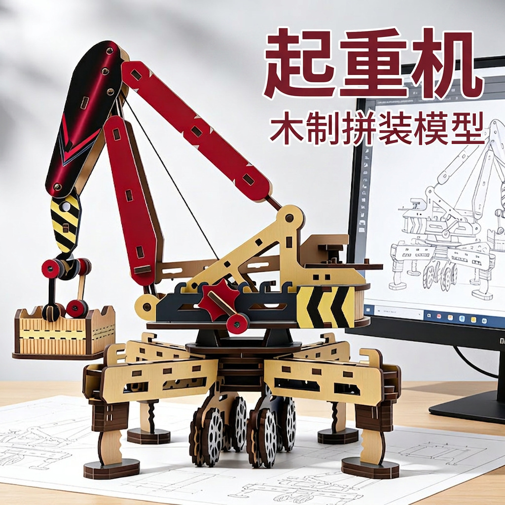 3D Wooden Mobile Crane Puzzle  - Kids Education Mobile ulasan dan harga
