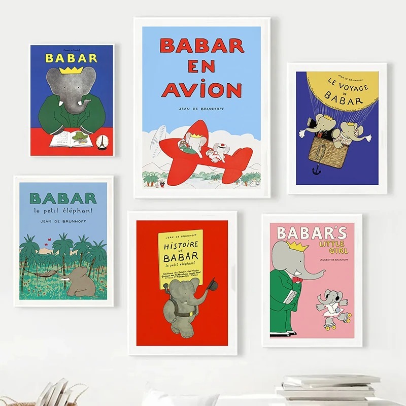 Elephant Babar France Fairy Ta - Kids Educational Poster ulasan dan harga