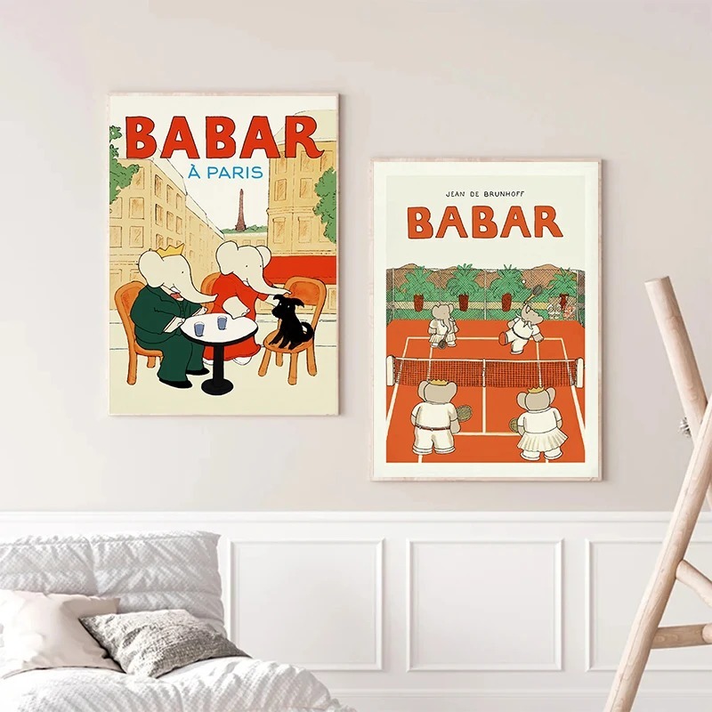 Elephant Babar France Fairy Ta - Kids Educational Poster ulasan dan harga