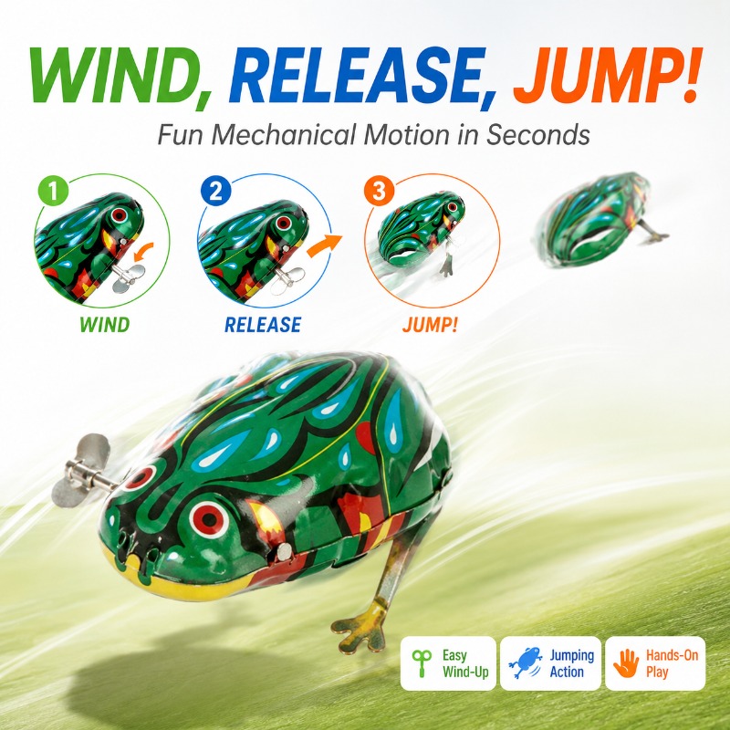 Traditional Wind Up Jumping Fr - Kids Education Gift ulasan dan harga