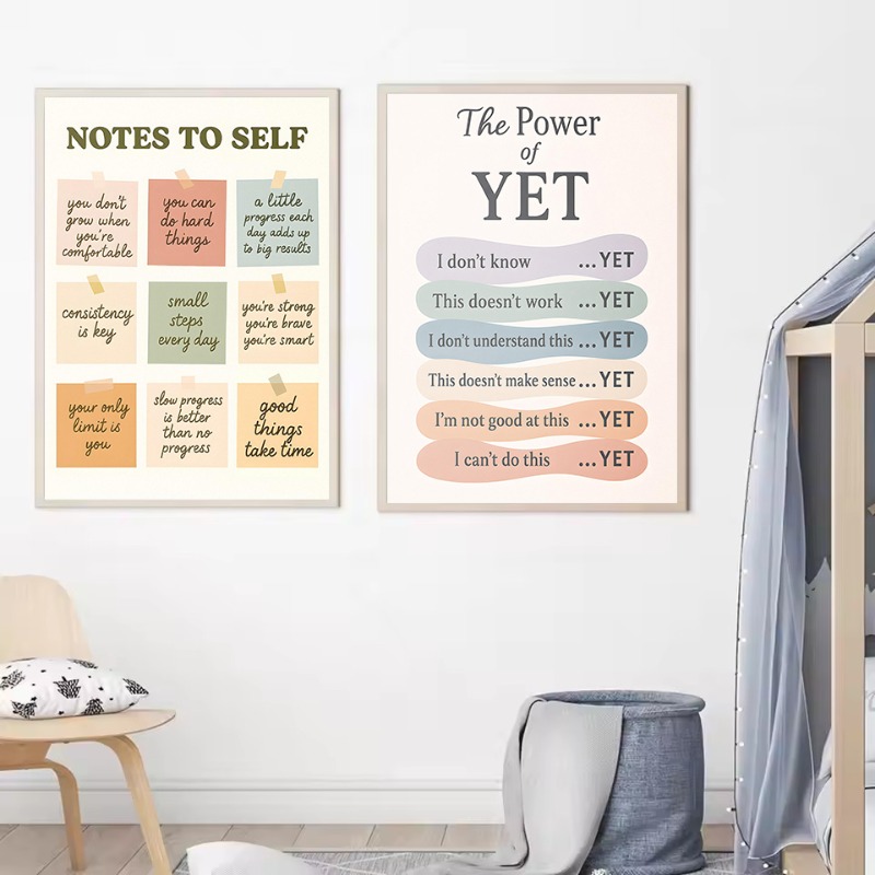 Notes To Self Growth Mindset M - Kids Educational Poster ulasan dan harga