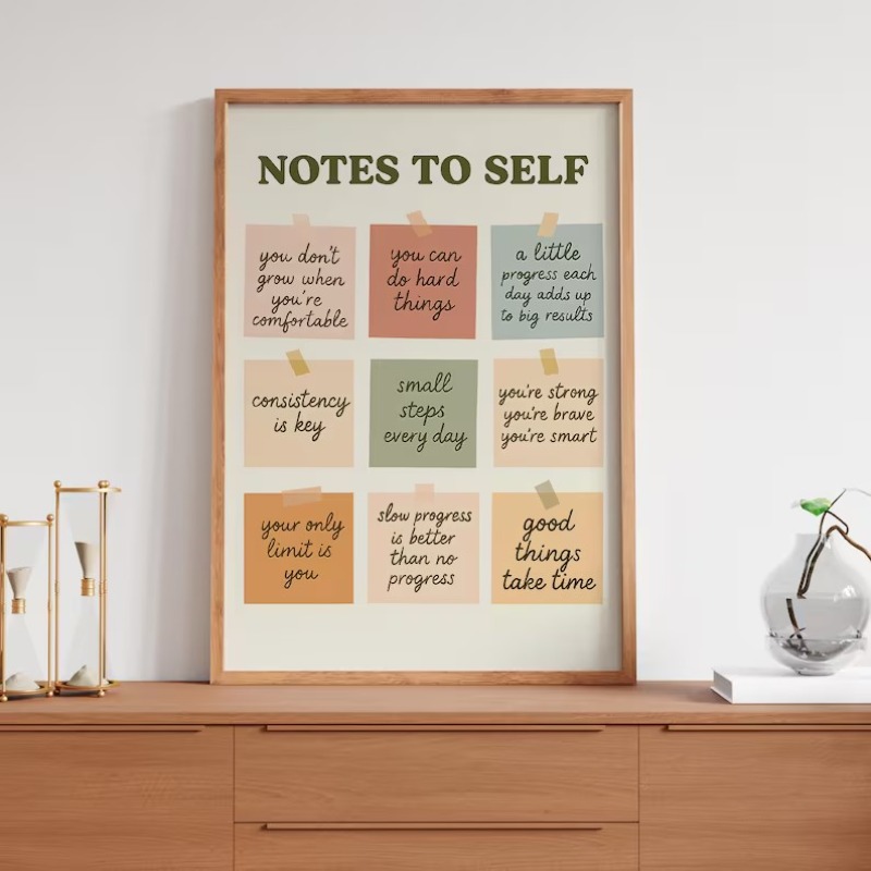 Notes To Self Growth Mindset M - Kids Educational Poster ulasan dan harga